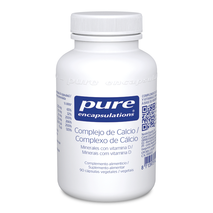 Complemento alimenticio Complejo de Calcio, Minerales con vitamina D, 90 cápsulas Pure Encapsulations.