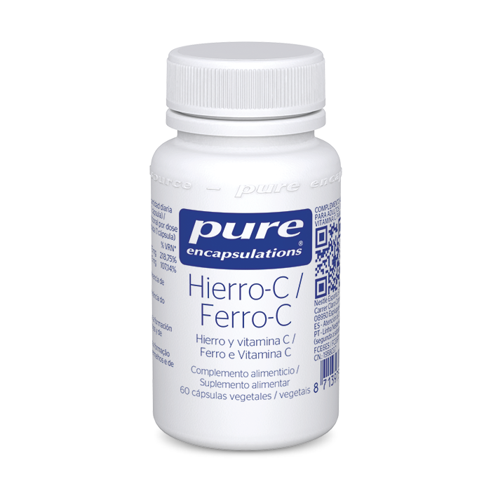 Complemento alimenticio Hierro y Vitamina C 60 cápsulas Pure Encapsulations.