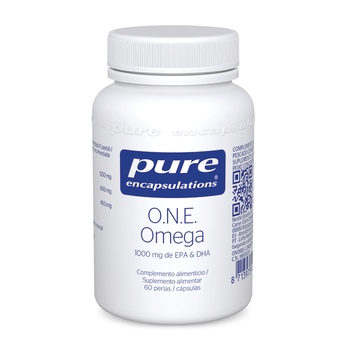 Complemento alimenticio O.N.E. Omega 1000mg de EPA y DHA 60 perlas Pure Encapsulations.
