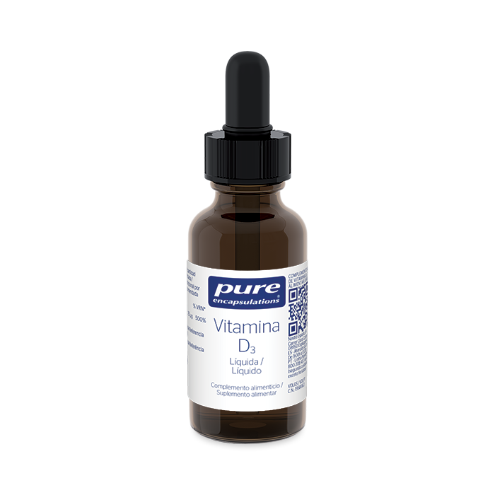 Complemento alimenticio Vitamina D3 líquida Pure Encapsulations.