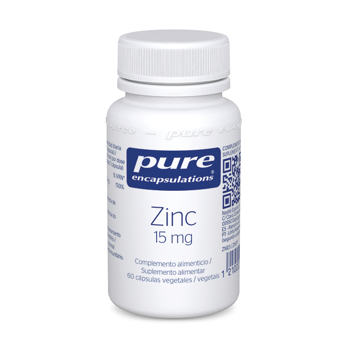 Complemento alimenticio Zinc 15mg 60 cápsulas Pure Encapsulations.